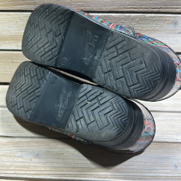 Dansko Pro Women's Size 41 (US 10-10 1/2) Leather Bright Color Striped Clogs - Picture 8 of 9